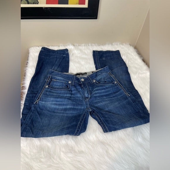 Buckle Black Fit 3 Men's Blue Jeans White Stitching 31 - Picture 4 of 13